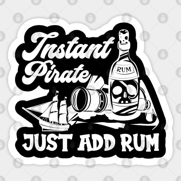 Instant Pirate Just Add Rum Pirate Sticker by Schimmi